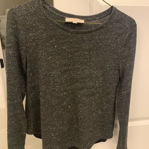 Loft grey sweater with black draping in back